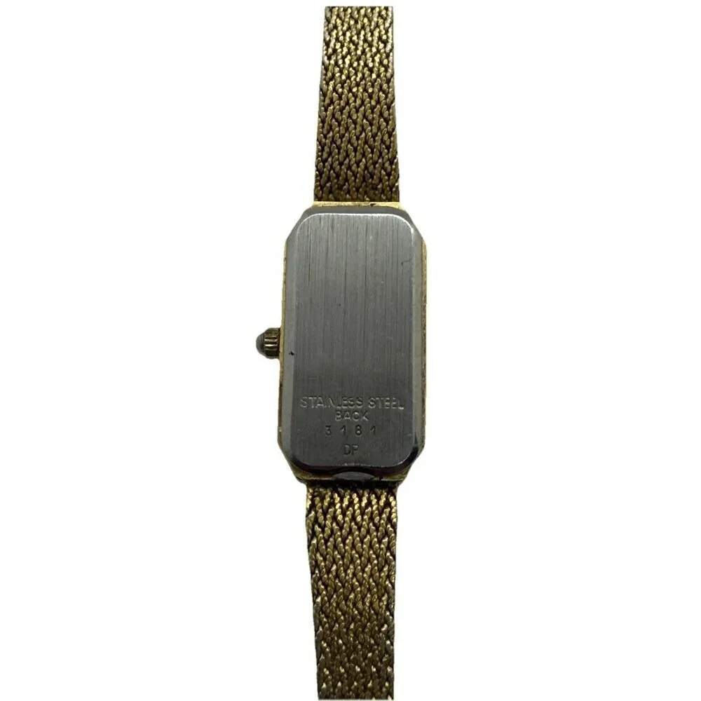 Vintage Le Gran Ladies Quartz Watch Swiss Made Gold Tone Bracelet 3181 Rectangle